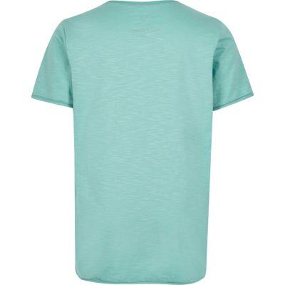 Boys turquoise textured t-shirt